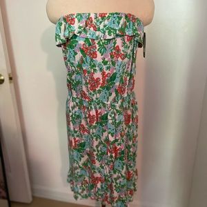 NWT Lilly Pulitzer off the shoulder SZ XL floral dress elastic waist/ruffles